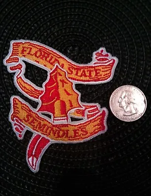  FSU FLORIDA STATE SEMINOLES Vintage Embroidered Iron On Patch 3.5  X 3   • $6.49
