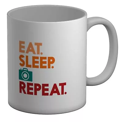 Eat Sleep Photography Mug Camera Lens Shutter Video Model Fashion 11oz Cup Gift • £6.99