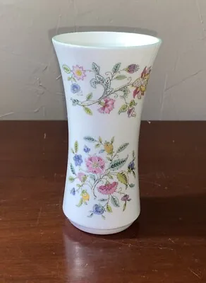 Minton Haddon Hall Vase White Floral Bone China England Vintage • $79.99