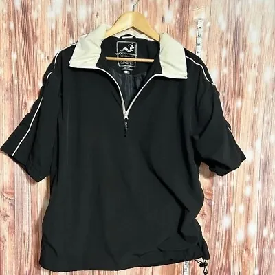 Woodworm Technical Stuff Swing Dry Golf Pullover Black Beige Large • $3.11