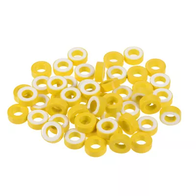 50pcs 8.2 X 15.5 X 6.2mm Ferrite Ring Iron Powder Toroid Cores Yellow White • $17.08