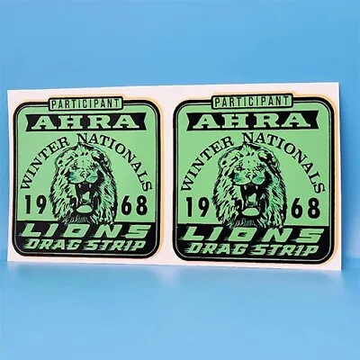 1968 Lions Drag Strip Vintage Style DECAL (PAIR) Vinyl STICKER Racing Hot Rod • $4.69