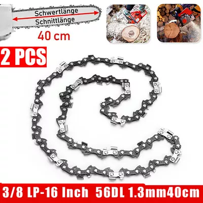 2PCS 16 Inch Chainsaw Saw Chain Blade Pitch 0.050 Gauge 3/8/ LP 56 Drive Links • £9.99
