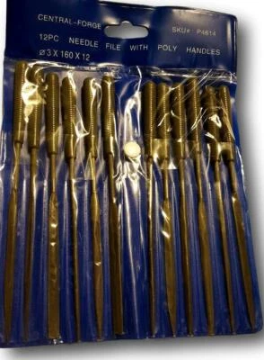 $10.25 • Buy 12 Piece Precision Needle File Set  Assorted Shaped Poly Handles 