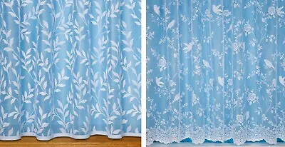Beautiful Net Curtains Sold By The Metre - Floral Leaf Bird Lace Voile • £3.40
