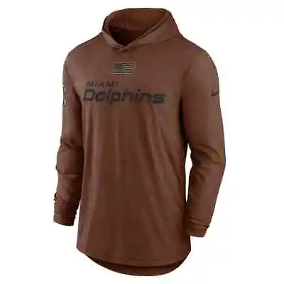 Miami Dolphins Nike Salute To Service Lightweight Long Sleeve Hoodie T-Shirt NFL • $124.98