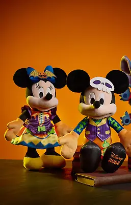 NEW Set Disney 2023 Halloween Mickey & Minnie Mouse Glow-in-the-Dark Plush 15  • $74.99