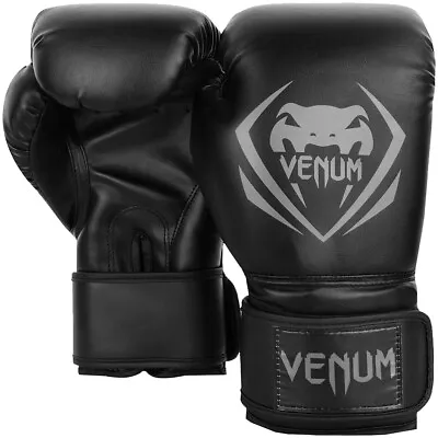 Venum Contender Hook And Loop Training Boxing Gloves - Black/Gray • $39.25