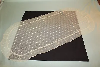  Shear Ivory Lace Table Runner 14  X 30.5  Vintage • $12.48
