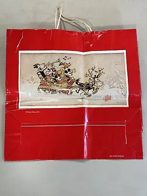 Vtg 1981 Neiman Marcus Christmas Joy Disney Tom Wood Mickey Shopping Gift Bag • $22.50