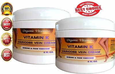 2 BOTTLES VITAMIN K CREAM VARICOSE VEIN SCAR ROSACEA CAPILLARIES RELIEF 8 OZ Ov • $26