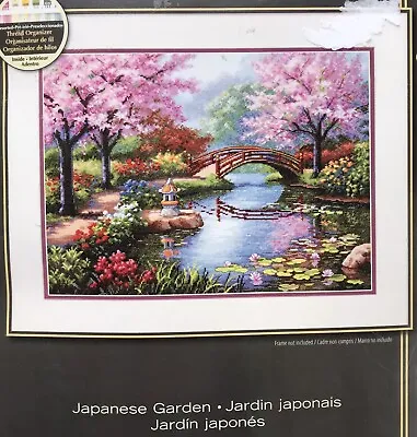 Dimensions Gold Collection Counted Cross Stitch Kit JAPANESE GARDEN 16 Count NEW • £30