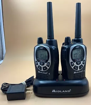 Midland GXT1000 XTRA Talk GXT1000G Walkie Talkies W/Charging Dock & Clips • $70