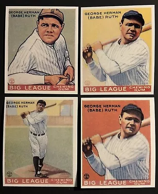 Babe Ruth New York Yankees 1933 Goudey Lot (4) Reprint Baseball Cards! • $13.25