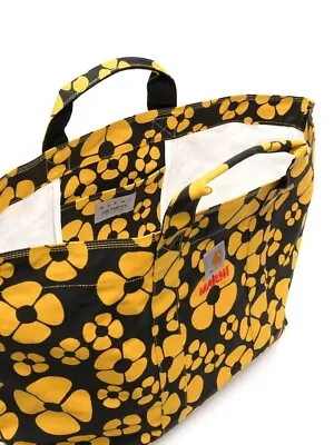 Marni X Carhartt Clover Printed Canvas In Yellow White Tote Bag • $355