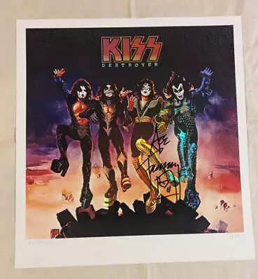 KISS ACE FREHLEY Signed DESTROYER LITHO POSTER KOL EX Autograph LOW NUMBER • £182.07