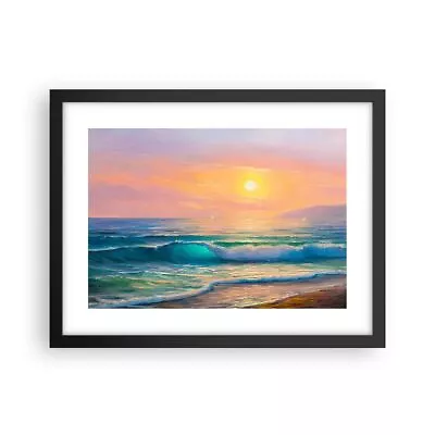 Poster Print 40x30cm Wall Art Picture Sea Wave Shore Decor Framed Image Artwork • £43