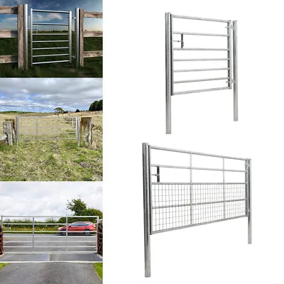 Galvanised Metal Field Farm Equestrian Entrance Security Gate Fence Cross Bar • £159.95