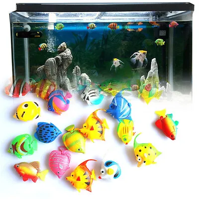 8x Colourful Artificial Plastic Bubble Lamp Aquarium Tropical Fish Random Colors • £4.59