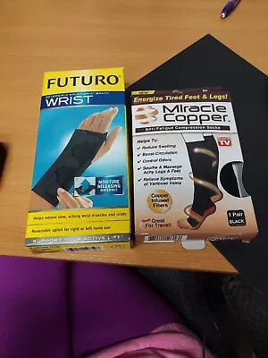 Futuro Medium Wrist Brace & Miracle Copper Compression Socks • $19.99