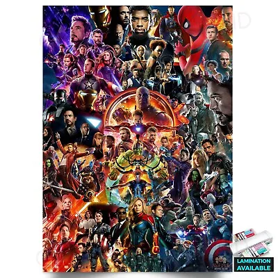 Avengers Collage 22 Poster Print Home Deco Marvel Movies | A5 A4 A3 A2 A1 • £3.99
