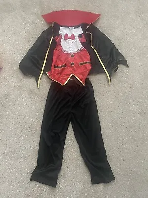 Kids Dracula Vampire Halloween Costume - Size 5-6 Years VGC • £6