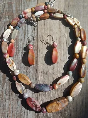 Jay King DTR Mine Finds Jasper 2 Strand Necklace And Earrings Set 925 • $89