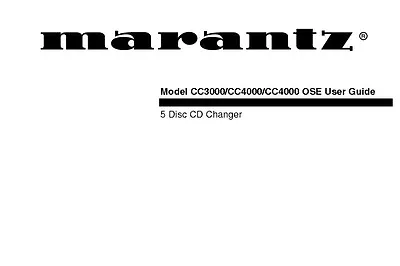 Marantz CC4000 CD Changer Owners Instruction Manual • $21.99