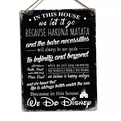 Metal Wall Sign - In This House We Do Disney V2 Mickey Minnie Cute Family Gift • £26