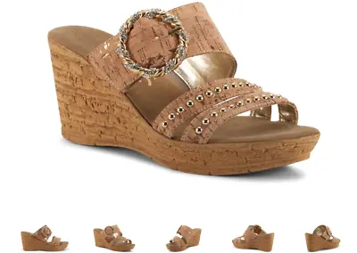 Onex Bashful Cork Slide  W/ Buckle Wedge Sandal Women's Sizes 6-11/NEW!!! • $129.95