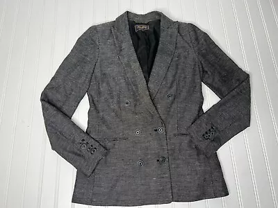 Madewell J Crew Buckley Tailors Double Breasted Blazer Jacket Suit 0 Linen Blend • $29.99