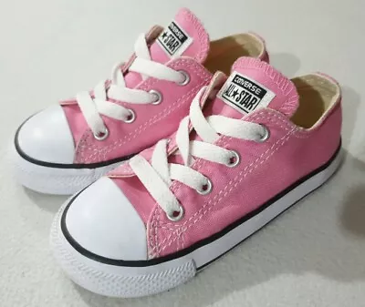 Converse All Star Baby Girls Canvas Trainers Size UK 8 Infant - Great Condition • £2.80