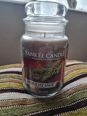 YANKEE CANDLE Large Jar Holiday Sage 2017 Pour. 623g. 22oz 110-150 Burn New. HTF • £32