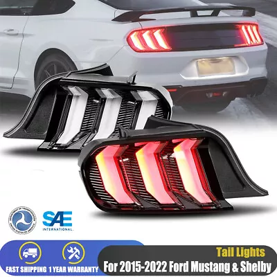 For 2015-2022 Ford Mustang Tail Lights LED Sequential Turn Signal Euro Style NEW • $369.99