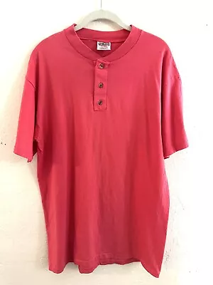 Oneita Power-T Single Stitch Shirt Vintage Made In USA DEADSTOCK Large L Pink • $25