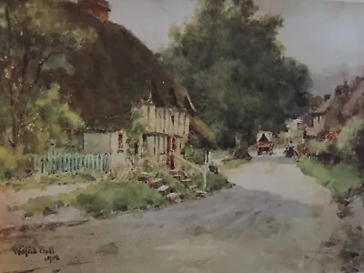 £4.50 • Buy Antique Print 1909 Wherwell Hampshire From Wilfrid Ball Painting Cottages Art