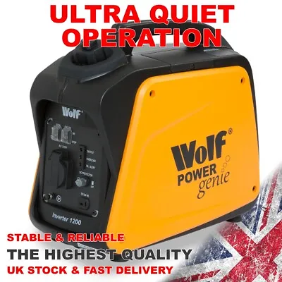 Inverter Generator 1200w Wolf Silent Petrol 4 Stroke Portable Camping Power • £319.96