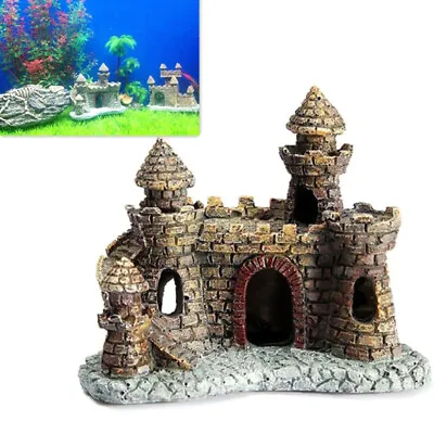 Cartoon Aquarium Villa Decor Resin House Tower Ornaments Fish Tank Home Deco:'h • $13.79