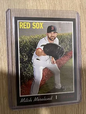 2019 Topps Heritage Mitch Moreland Black Border SP /50 #385 Boston Red Sox • $13.49