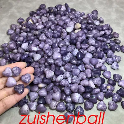 100pcs Wholesale Natural Lepidolite Mini Hearts Quartz Crystal Skull Reiki Heali • $62.32