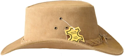 £16.95 • Buy Genuine Leather Unisex Hat Australian Bush Western Cowboy Style Braid Stitch