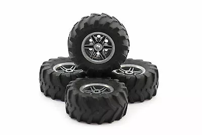 Genuine Lego®  4x Flat Silver Wheels 56145 & Tractor Tyres 70695 - Free Postage • $25.95