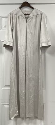 Vintage Vanity Fair Full Length Nightgown Robe Evening Robe Gray Nylon Size P? • $19.99