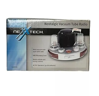 $32 • Buy NEXXTECH Nostalgic Vacuum Tube Radio, Table Radio, Works With Batteries, NEW