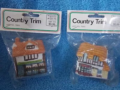 Lot Of 2 New Vintage Montgomery Ward & Co Cottage / House Christmas Ornament • $7.99