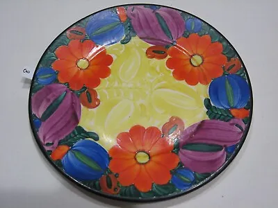 820C Antique J Mrazek Pottery Peasant Art Czechoslovakia 8 1/4  Salad Plate 8of9 • $14