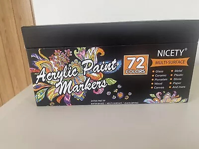 NICETY Acrylic Paint Pens Set - 72 Colours Paint Markers For Rock Painting Stone • £20