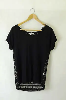 Zara Black Lace T-Shirt M By Reluv Clothing • $6.47