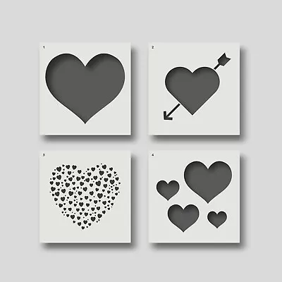 Reusable Heart Stencils For Wall Art Home Décor Painting Arts & Crafts. • £2.95