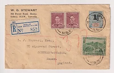 TASMANIA 1938: Registered KGVI Era Cover With Colonial Franking • $7.50